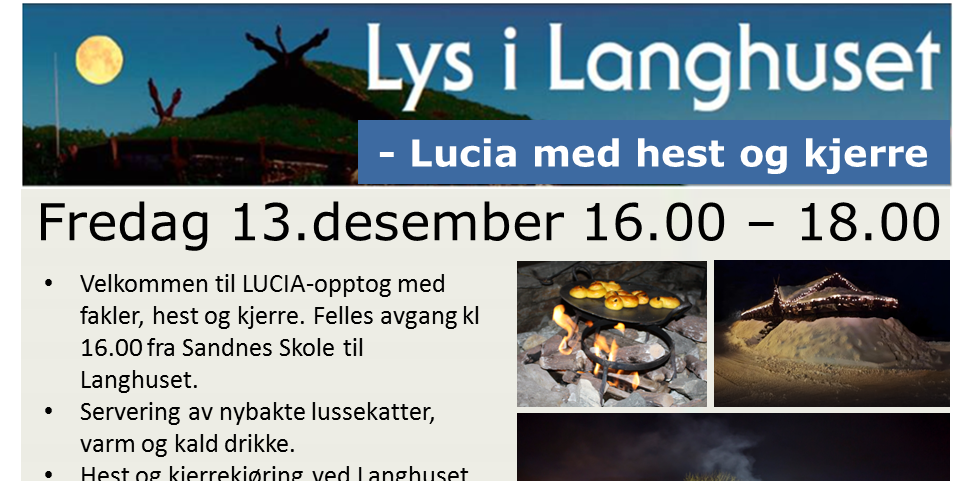Bilde/illustrasjon for Lys i Langhuset - LUCIA-opptog med hest og kjerre